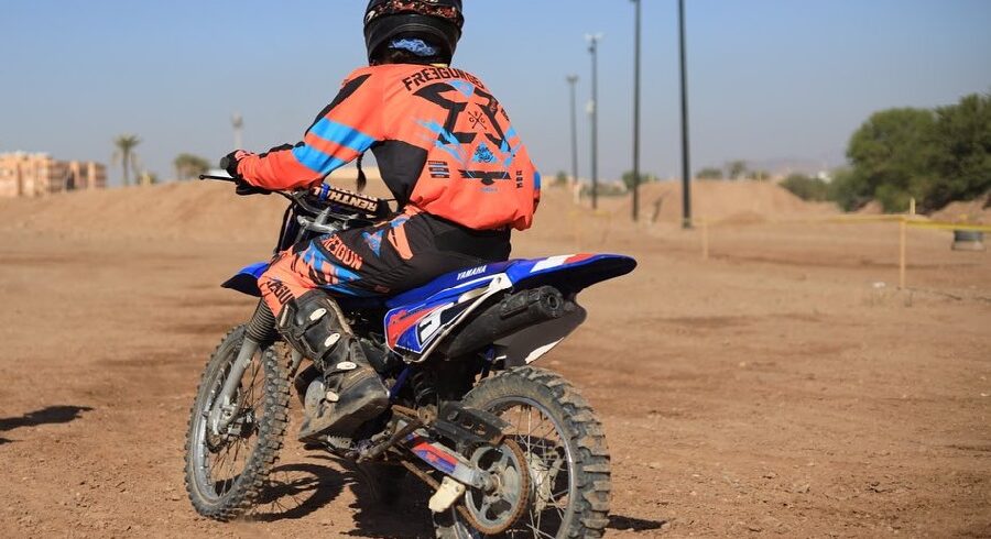 Motocross in the palm grove of Marrakech