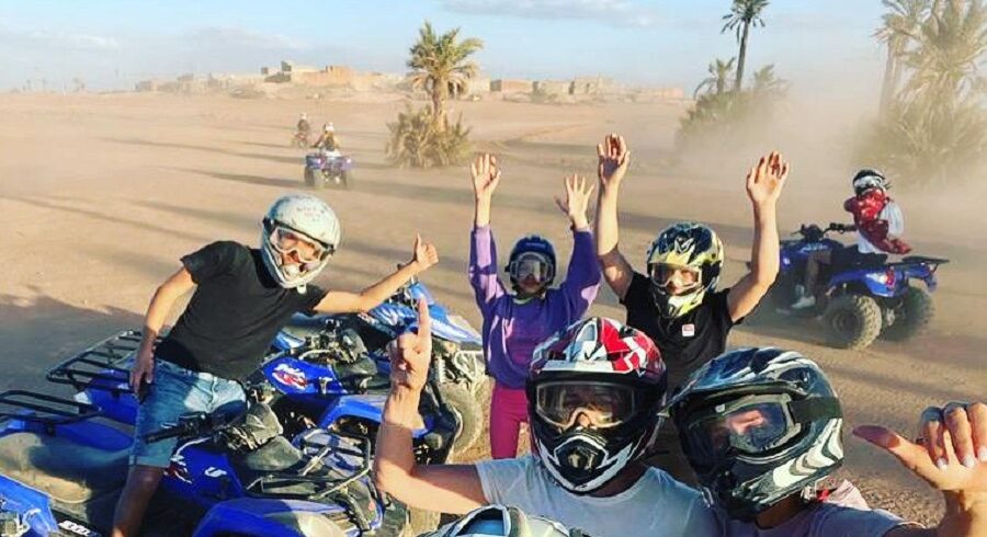 Quad biking in the palm grove of Marrakech