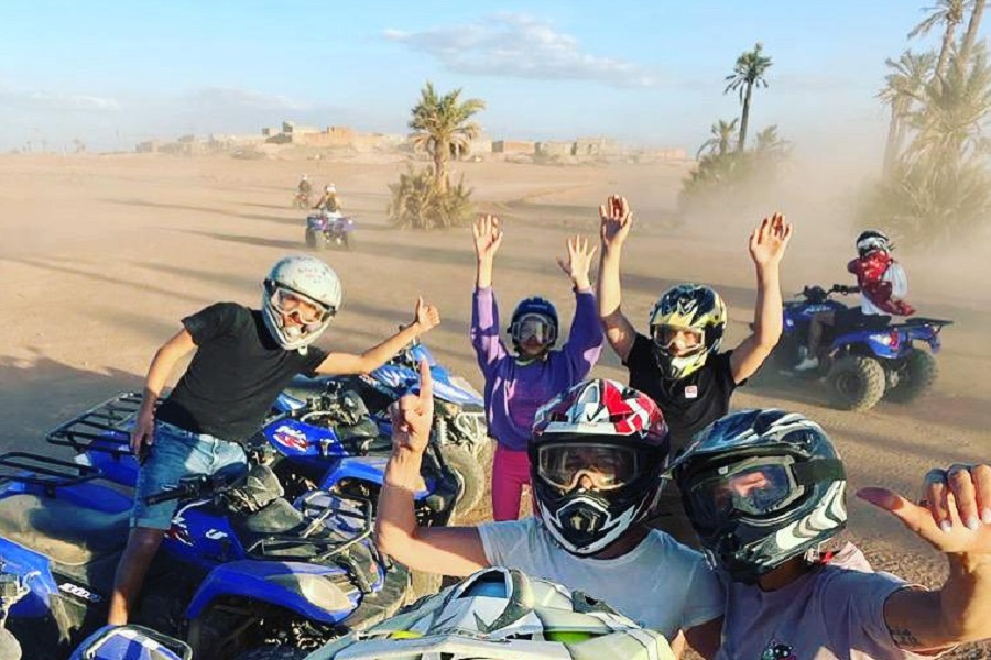 Quad biking in the palm grove of Marrakech